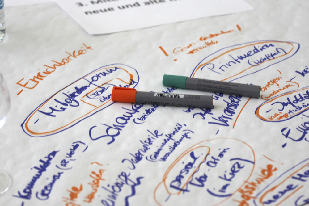 Mitschriften der Teilnehmenden bei den Thementischen